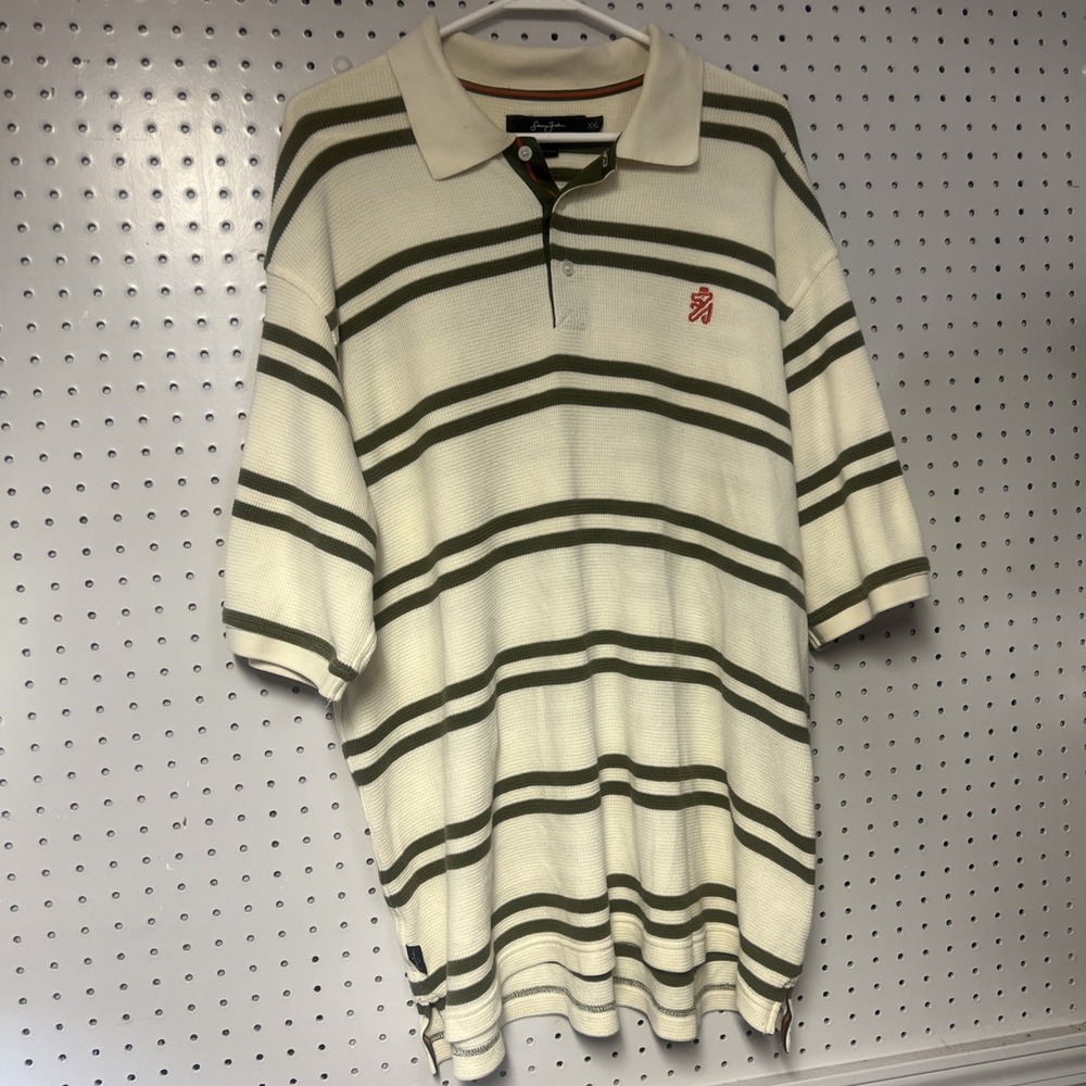 VTG Y2K 2XL‎ Embroidered Sean John Striped Short Sleeve Polo